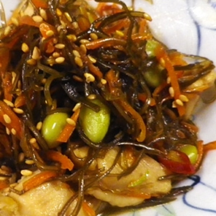 鶏昆布枝豆の煮物